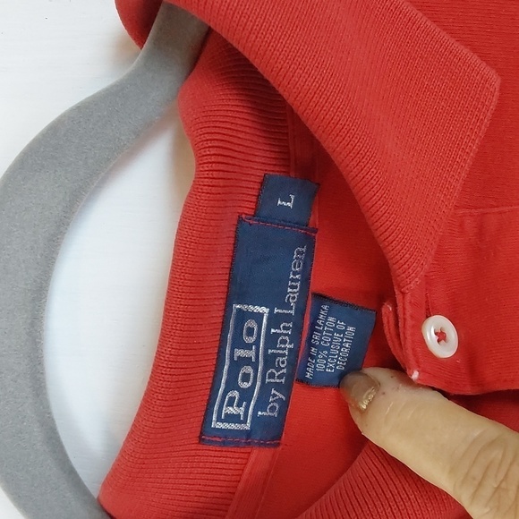 Polo Ralph Lauren Blue Label Red Polo Blue PONY Preppy Acadamia Sz.Large - Picture 6 of 7